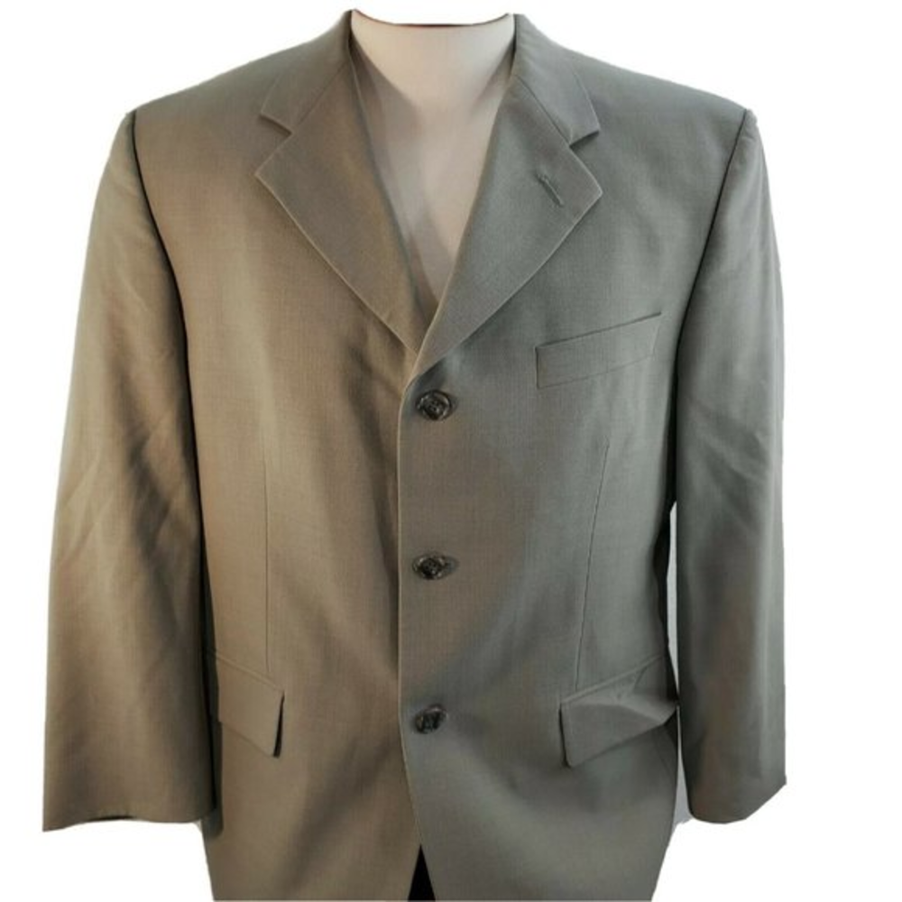 Alexandre London Savile‎ Row Suit Jacket Sports Coat Wool 2 Button 40S Gray Sage